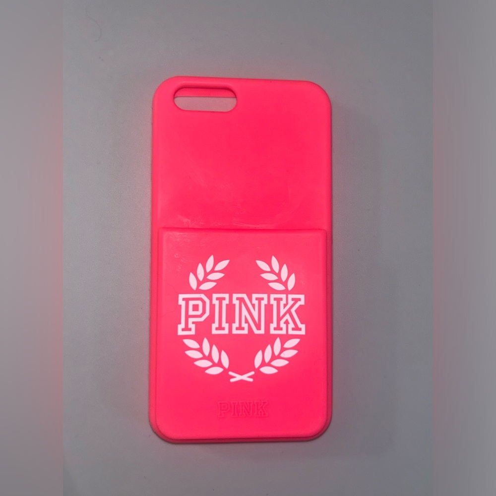 Victoria Secret pink IPhone 6s phone case.